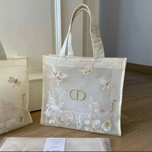 GWP Dior Beauty VIP/Novelty Gift Floral Embroidered Mesh Tote Bag